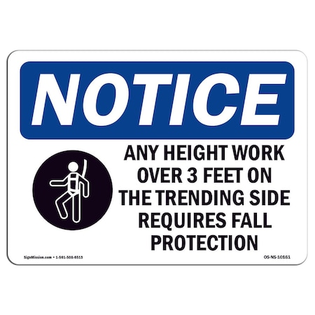 OSHA Notice, 10 Height, Decal